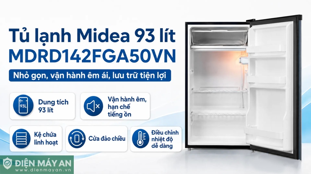 Tủ lạnh mini Midea 93 lít MDRD142FGA50VN
